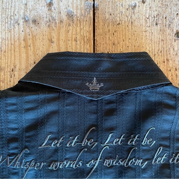 English Laundry Beatles “Let It Be” Black Embroidered Shirt Sz Small - Picture 7 of 10